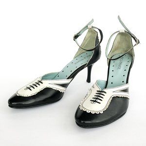 D'Orsay-Inspired Ankle Strap Pump